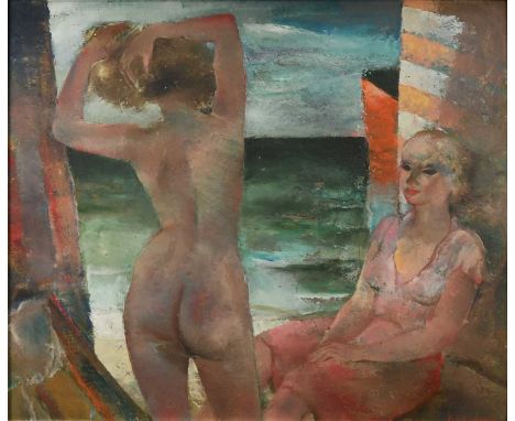 § Raphael de Buck (1902-1986) Women by the shoresigned 'R. DE BUCK' (lower right)oil on cardboard54.5 x 65cm