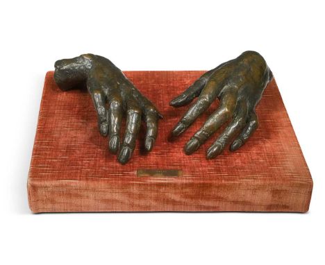 § Sir Jacob Epstein (1880-1959), Mlle Mijinska's Hands, 1926,  bronze, unsigned, presented on a velvet covered plinth with br