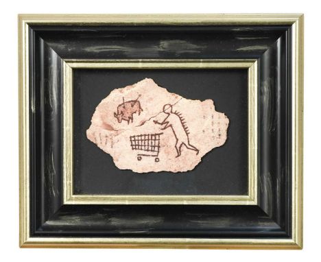 § Banksy (Contemporary) Peckham Rock, 2018offset lithograph on wooden postcard, produced by the British Museum with the permi