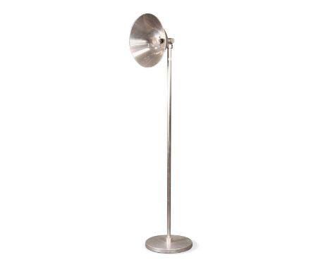 Josep Torres Clavé for Santa & Cole, a GATCPAC floor lamp, circa 1990, the aluminium lamp having a circular base and rising t