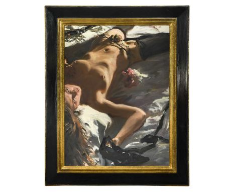 § Howard James Morgan (1949-2020) Reclining Nudesigned and dated 'MORGAN.11.03' (upper right)oil on canvas60 x 45cmProvenance
