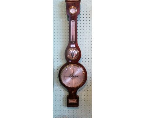 C A Canti, a 190th century rosewood banjo barometer, 98cm.