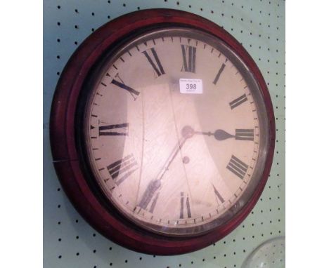 A Victorian mahogany cased twelve inch dial clock, with painted Roman dial and eight day movement.
