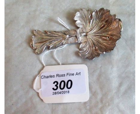 A Victorian dye stamped silver caddy spoon in the form of an ivy leaf, Birmingham 1857. Condition Report: No visible sign of 
