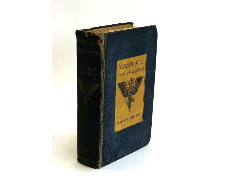 SEMENOFF, "Rasplata" (The Reckoning), John Murray, 1909. Blue boards with central paper lozenge. The book is in poor conditio