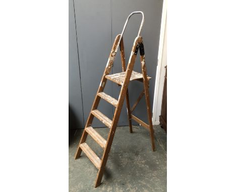 A vintage wooden stepladder 