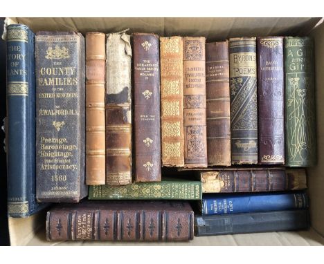 MISCELLANEOUS BINDINGS AND VINTAGE BOOKS: 15 + volumes in various states of repair. 