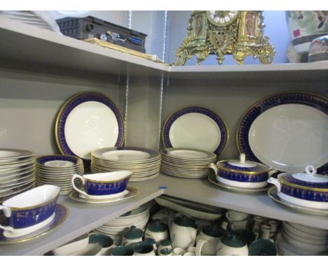 A Royal Worcester Imperial blue dinner service 