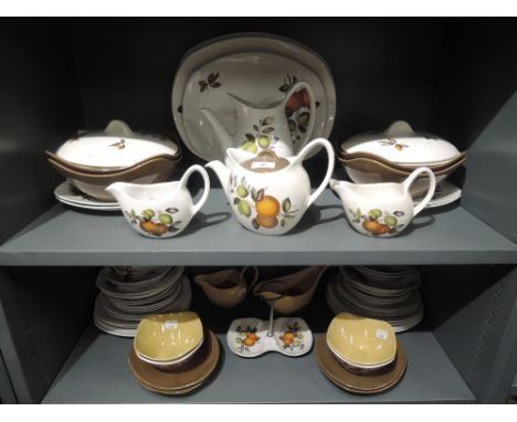 A part dinner and tea service by Midwinter in the Stylecraft pattern and Fashion shape