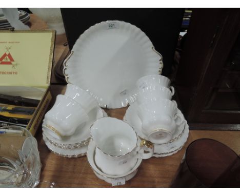 A part tea service by Royal Albert in the Val D'or pattern