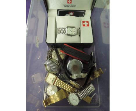A selection of gents wrist watches and pocket watches including Sekonda, Casio &amp; Montre Suisse etc