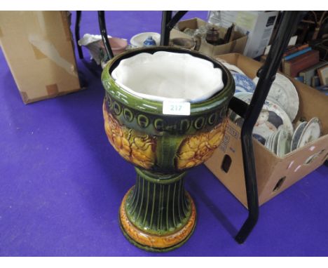A ceramic jardiniere stand by West German pottery