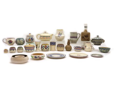 A large collection of Poole pottery items,impressed marks, comprising;Carter, Stables &amp; Adams examplescomprising a James 