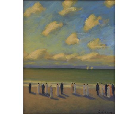 ▴ Paul Frans (Belgian, b.1958)'l'Attente'signed 'Paul Frans' l.r., inscribed with title verso, oil on board27 x 22cmProvenanc