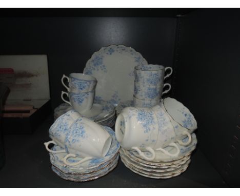 A part tea service with blue and white print by Chapman rd.206779