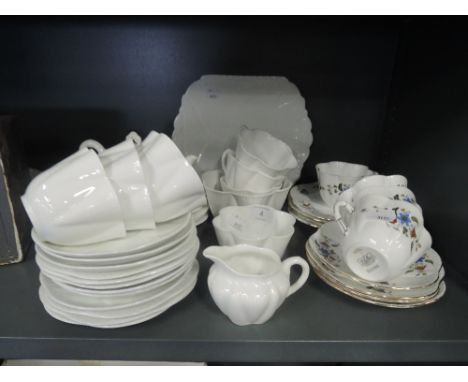 A selection of tea cups and saucers by Shelley including floral prints 