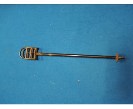 An early 20th century shooting stick with ebony brass and horn fitments