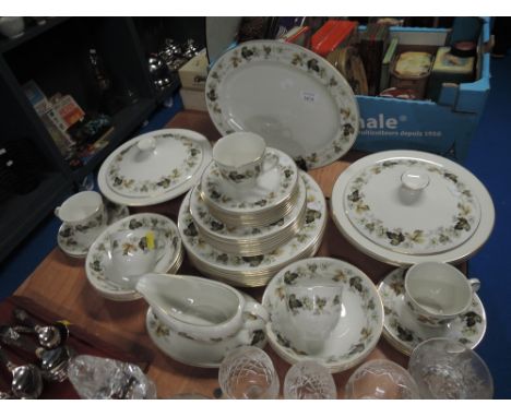 A mpart tea and dinner service by Royal Doulton in the Larchmont design