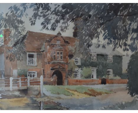 R G MARTIN, Old River House, Kersey, watercolour, signed, inscribed to reserve, framed and glazed. 37 x 29 cm.