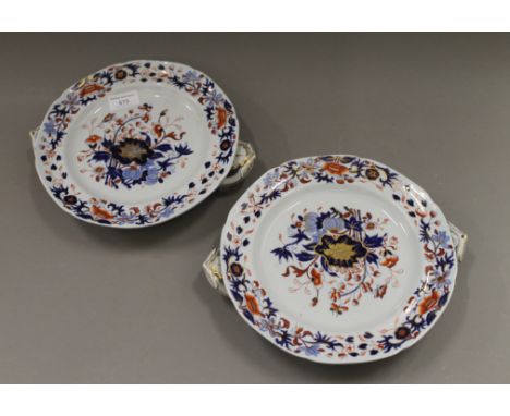 A pair of 19th century Spode warming plates. Each 28 cm wide.