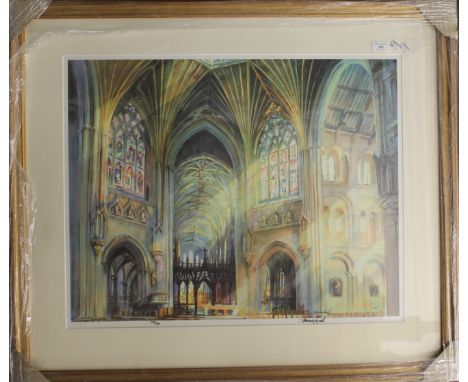 ALEXANDER CRESWELL, Under the Octagon, Ely cathedral, limited edition print, numbered 109/300, signed, framed and glazed. 77.
