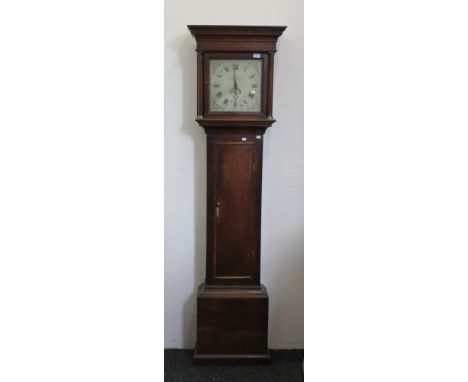 A Georgian oak longcase clock, the painted dial inscribed'' Coates Cirencester''. 205.5 cm high.
