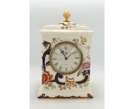 Masons Blue Mandalay patterned clock, height 20cm 