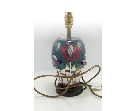 Moorcroft Pottery Lamp Base &amp; Shade, ‘Tribute to Charles Rennie Mackintosh’ designed by Rachel Bishop, height with shade 