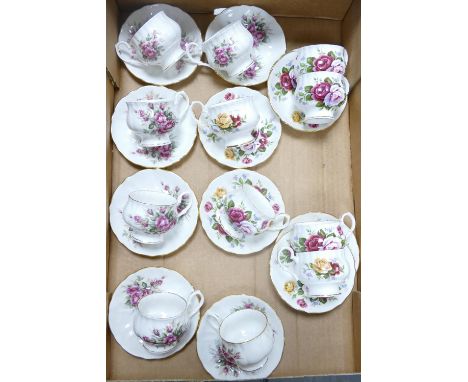 Royal Windsor Floral Coffee Cups &amp; Saucers x 12 