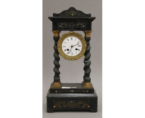 A 19th century French portico clock 
