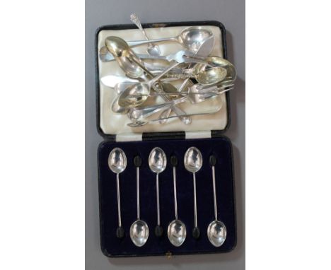 A small quantity of silver flatware, various dates and makers (7.3 troy ounces)