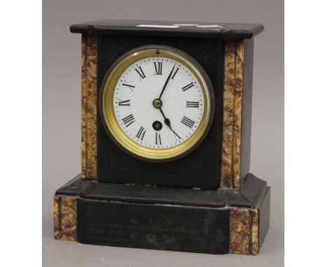 A Victorian marble mantle clock