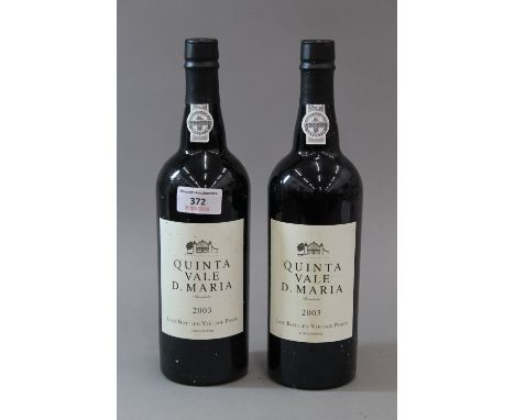 Two bottles of Quinta Vale D Maria Late Bottled Unfiltered 2003 Vintage Porto