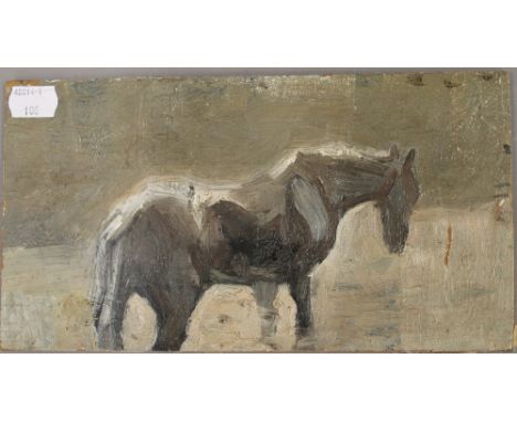 Circle of SIR ALFRED JAMES MUNNINGS (1878-1959) British, Horse Sketch, oil on board, unframed. 26 cm wide