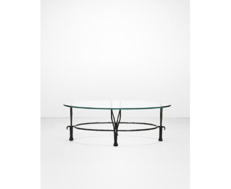 Elizabeth Garouste and Mattia Bonetti'Fourches' low table, designed 1987Patinated wrought iron, glass. 40 x 115.5 x 69.5 cmPr