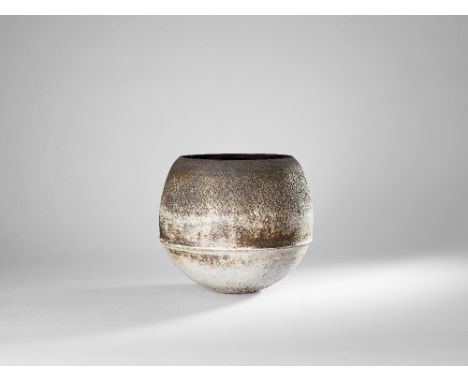 Hans CoperLarge bell-form vase with 'Saturn' ring, circa 1965Stoneware, layered porcelain slips and engobes over a textured b