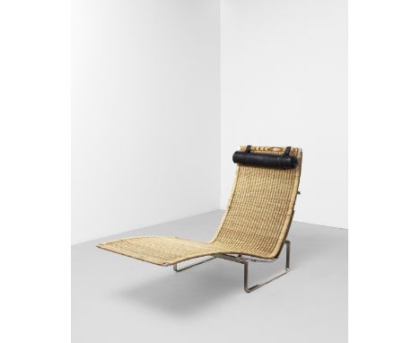 Poul KjærholmHammock lounge chair, model no. PK 24, designed 1965, produced 1977Stainless steel, cane, leather.89 x 66 x 150 