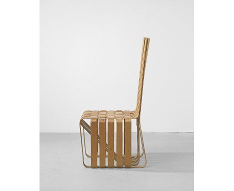 Frank GehryPrototype 'High Sticking' chair, designed 1989-1991Laminated beech.107 x 50 x 56 cm Footnotes:ProvenanceFrank Gehr