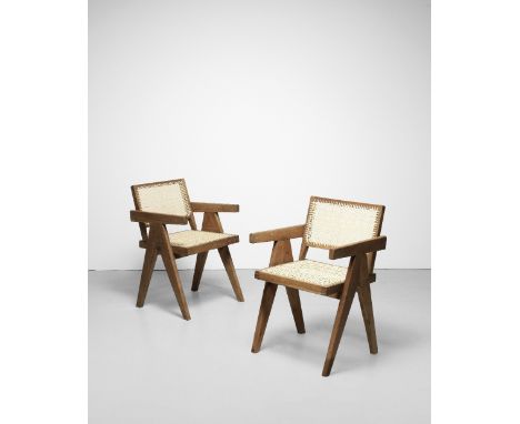 Pierre JeanneretPair of 'office cane' armchairs, model no. PJ-SI-28-B, designed for the administrative buildings, Chandigarh,