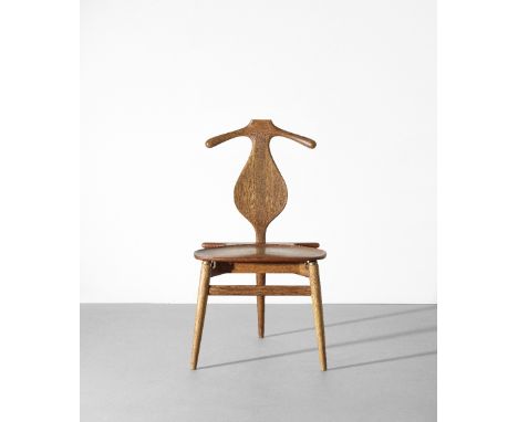 Hans J. WegnerValet chair, model no. 540, designed 1953Teak, oak, brass, leather.94 x 48.5 x 51.5 cmExecuted by master cabine