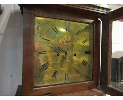 A late 18th/ early 19th Century Lincolnshire longcase clock, with black Roman numerals and seconds dial to the 30cm square br