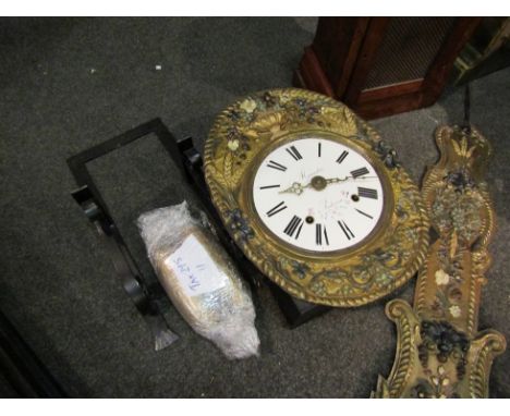 A 19th Century French Comtoise clock, with black Roman numerals to the 22cm diameter white enamelled face named "Mercadier a 