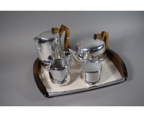 A Retro Picquot Ware Five Piece Tea Service 