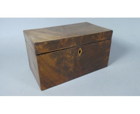 A Mid 19th Century Mahogany Two Division Tea Caddy of Rectangular Form and Complete with Lids, 23cm Wide 