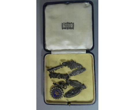 A Collection of Eight Silver Brooches One with Enamel Decoration (all AF) 