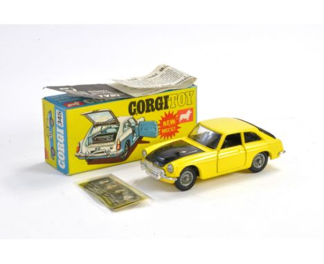 Corgi No. 345 MGC GT Competition Model. Yellow and black with black interior. Generally excellent with very little sign of we