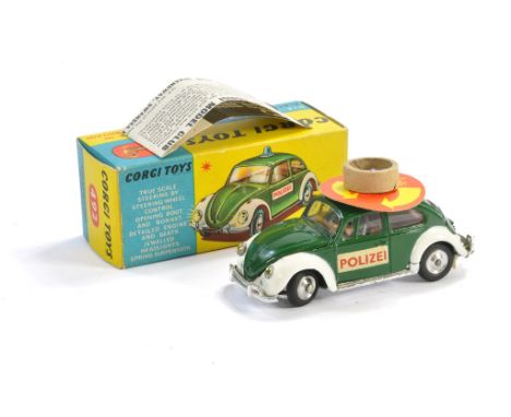 Corgi No. 492 Volkswagen European Police Car. Green and White with brown interior (inc figures). Generally excellent with no 