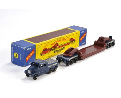 Matchbox Regular Wheels Major Pack No. M6. Scammell Low Loader in the livery of Pickfords. Dark Blue and Maroon. Generally ve