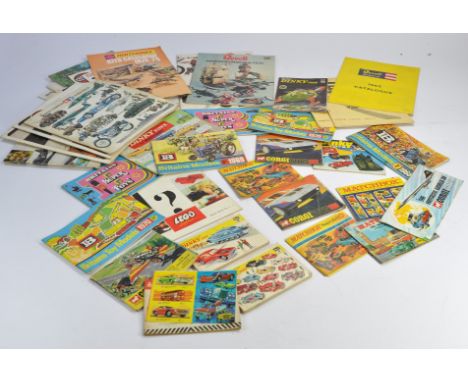An assortment of vintage toy catalogues including Dinky, Britains Revell, Corgi, Matchbox, Airfix etc. Some retain excellent 