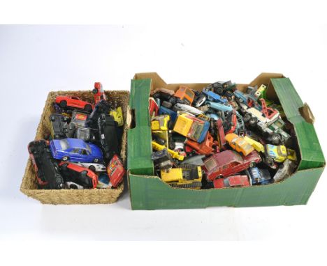 A large playworn collection of diecast including some vintage issues. Including Corgi, Dinky, Matchbox and others plus more m